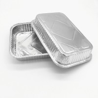 Aluminum foil half size biscuit pans1900ml rectangle disposable aluminium foil turkey pan with lid