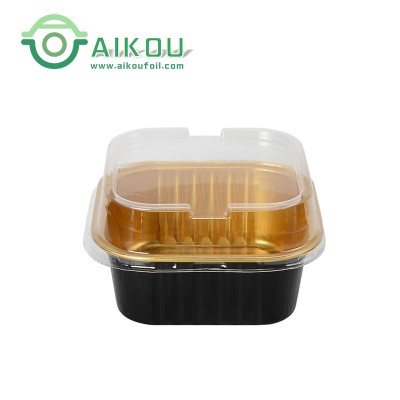 Eco friendly ice cream cases aluminium foil container with plastic lid