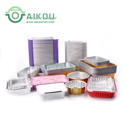 Microwave oven safe aluminum foil meal packaging box food tray disposable takeaway food container