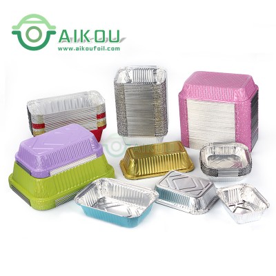 Factory price aluminum foil food tray disposable meal packaging box takeaway food container with lid